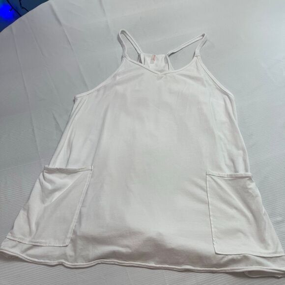 Free People Movement White Hot Shot Mini Dress Romper Jumper Size Medium - Picture 1 of 7